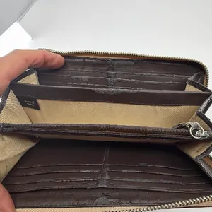 Coach Signature C Zip Around Brown Coated Canvas Wallet thumbnail 6