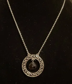 Brighton Crystal Ball Topaz‎ Brown Filigree Circle Pendant thumbnail 1