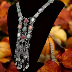 Retro Ethnic Style Long Tassel Sweater Chain Exaggerated Bohemian‎ Necklace thumbnail 2