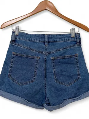 H&M Women's High-Waisted Stretch Denim Mom Shorts Size 8 thumbnail 9