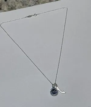 Signed DISNEY Chain Necklace Silver Tone - A Dream Is A Wish Your Heart Makes thumbnail 1