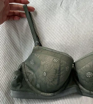 Lace Green and Tan Bra with Rose Gold clasps thumbnail 4