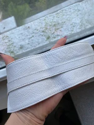 Guess White Leather Waist Belt Size Small thumbnail 2