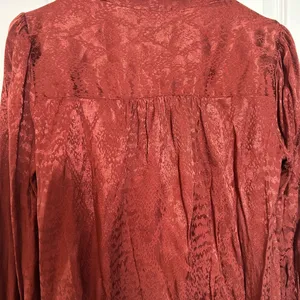 Express Long Sleeve Pussycat Bow Blouse Brown Size S thumbnail 5