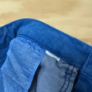 Zara High Waisted‎ Skinny Jeans Cobalt Blue Raw Hem Side Slit Women's Size 4 W26 thumbnail 9