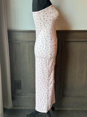 Milumia Strapless Pink Floral Midi bodycon Dress NWT Small thumbnail 5