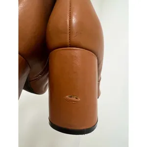 Marc Fisher Retta Cognac Leather Pointed Toe Side Zip Block Heel Booties 9 thumbnail 10