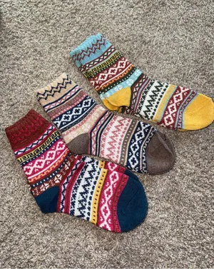 Patterned Crew Socks thumbnail 1