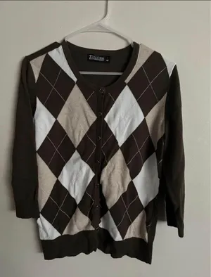 Ladies Argyle Sweater thumbnail 1