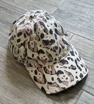 Aerie Leopard Print Camo Baseball Cap Hat Distressed Brim One Size thumbnail 1