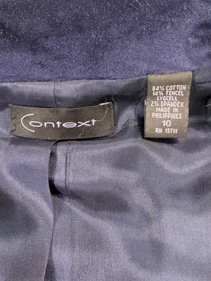 Context Tailored Velvet Blazer in Dark Blue Size 10 NWOT thumbnail 6