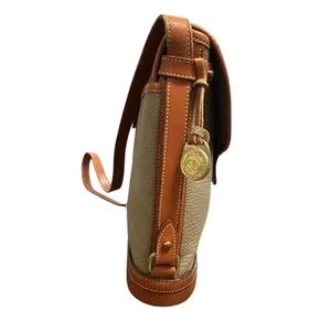 Dooney & Bourke Vintage Leather Shoulder Taupe Tan Cavalry Spectator Crossbody thumbnail 5