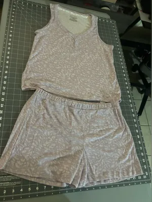 Lavender Patterned Sleepwear Set Purple Size M thumbnail 1