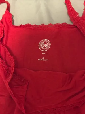 SO Red Lace-Trim Slip Dress (XS) thumbnail 3
