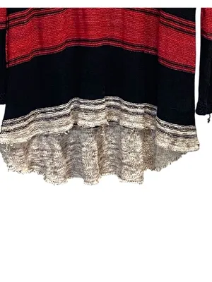 Free People So Perfectly Yours Striped Sweater Beige Size L Beach Coastal Boho thumbnail 7