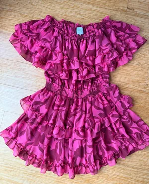 MISA Los Angeles Isella Graphic Floral Ruffle Mini Dress M thumbnail 1