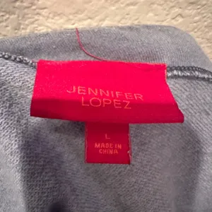 Jennifer Lopez Off-Shoulder Snap Asymmetrical French Terry Sweatshirt Cropped L thumbnail 6