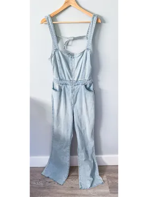 Free People We the Free CRVY 2nd Ave One Piece Denim Jumpsuit thumbnail 4