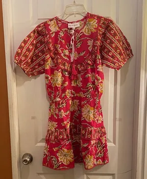 Maisie Mini dress in Pink and Yellow thumbnail 1
