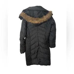 Marc NY parka quilted coat feather down mid length jacket removable‎ collar S thumbnail 3