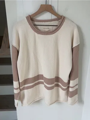 Free People We The Free Ella Colorblock Knit Sweater - Tan Combo - NWT thumbnail 3