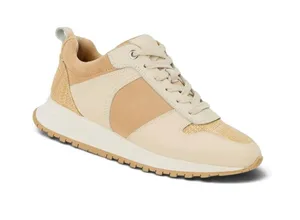 J. MCLAUGHLIN Emerson Leather Suede Grasscloth Sneaker Beige Cream Size 7 NEW thumbnail 1
