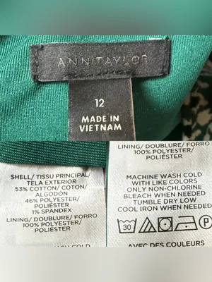 Ann Taylor Womens Dress Green White Mini Floral Mofit Back Zip Size 12 thumbnail 7