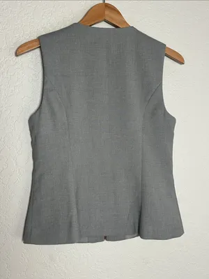 Abercrombie & Fitch Gray Vest Full Zip Minimalist City Chic Tailored Small thumbnail 9