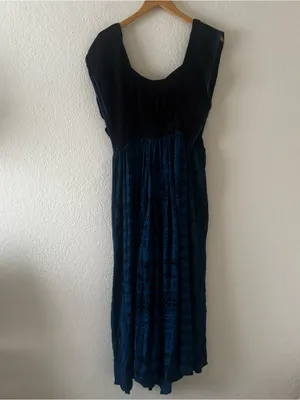 Free People In Search of Paradise Blue & Black Midi Dress thumbnail 7