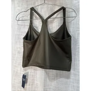 NWT Abercrombie & Fitch Sheen V-Neck Racerback Sz S Cropped Tank Green Org $35 thumbnail 5