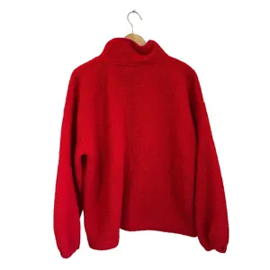 LOFT Red Fleece Pullover Cozy Casual Valentine Winter‎ Top Size XL thumbnail 2