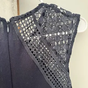 H&M Navy Blue Eyelet Maxi Dress Viscose‎ Size Small thumbnail 7