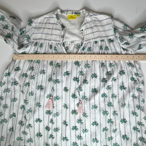 Roller Rabbit‎ Palm Tree Print Tassel Tunic Small Cover Up Sheer Beachy Resort thumbnail 10