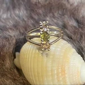 Natural Multi Tourmaline Solid Sterling Silver Ring Size 6 thumbnail 5