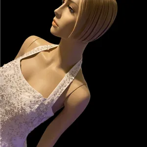 NWT Davids Bridal Michaelangelo‎ White Halter A-Line Gown Beaded Lace Dress thumbnail 7