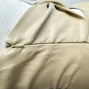 Zara Iridescent Satin Effect Mini Dress Draped Neck Open Back XS Gold Beige Y2K thumbnail 9