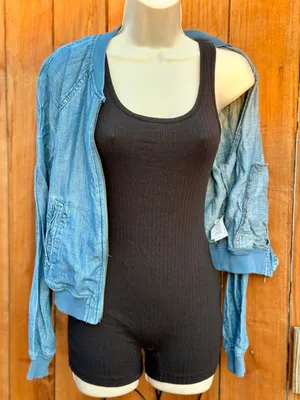 Solid Scoop Neck Romper Jumpsuit, Casual Sleeveless Bodycon Tank Romper Jumpsuit, Women's Clothing thumbnail 2