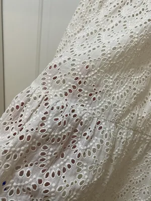 Gerard Darel Dress Womens S White Eyelet Lace Sleeveless Tiered Maxi Sundress thumbnail 3