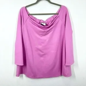 Tuckernuck Size XL Miranda Lilac Purple Off the Shoulder 3/4‎ Sleeve Blouse thumbnail 7