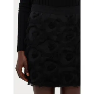 Marella Demien Mini Skirt Black Fringe High Waist Party Straight Pencil US 6 NWT thumbnail 6