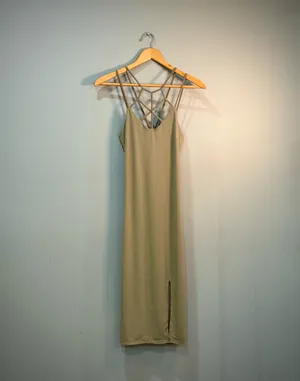 Green Streetwear Society Strappy Midi Dress Size M EUC thumbnail 4