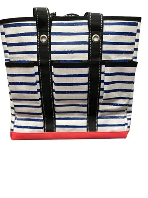 SCOUT blue and white striped utility tote bag thumbnail 2