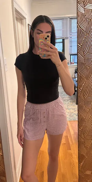 Purple and White Gingham Shorts thumbnail 1