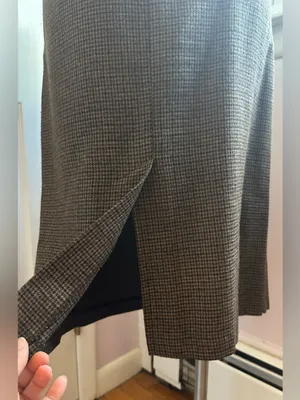Briggs New York Color Browns Black Houndstooth Elastic Waist Midi Skirt Sz 12 thumbnail 7