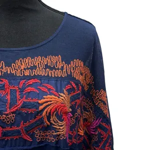 Free People Size Medium Beautiful‎ Bold Embroidered Love Letter Top Tee thumbnail 2