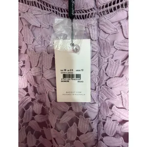 Bardot Gemma Crochet Lace Midi Dress Orchid Purple Size 6 New with Tags thumbnail 9