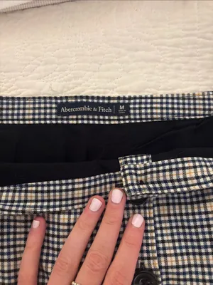 Abercrombie & Fitch Black & White Plaid Button-Front Mini Skirt thumbnail 2