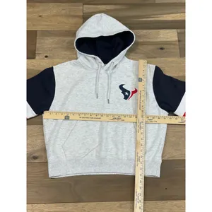 NFL Hoodie Size M Womens Gray Navy Trim Texans Embroidered Logo Cotton thumbnail 3