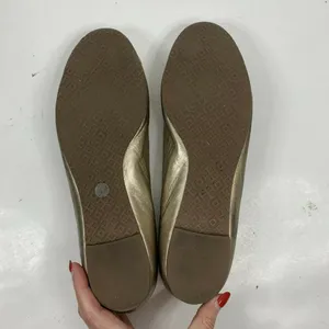 Tory Burch Size 9 Bar Logo Ballet Flat Champagne Natural Odyssey Karajah‎ Print thumbnail 12