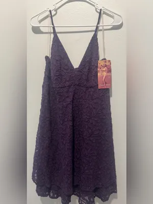 Emerald Sundae Purple Lace Mini Dress thumbnail 2